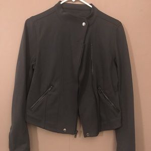 Grey Motorcycle Jacket - knit material